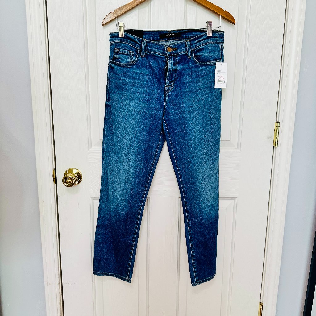J Brand Selena Bootcut MidRise Skinny Cropped Denim Blue Jeans 3026
